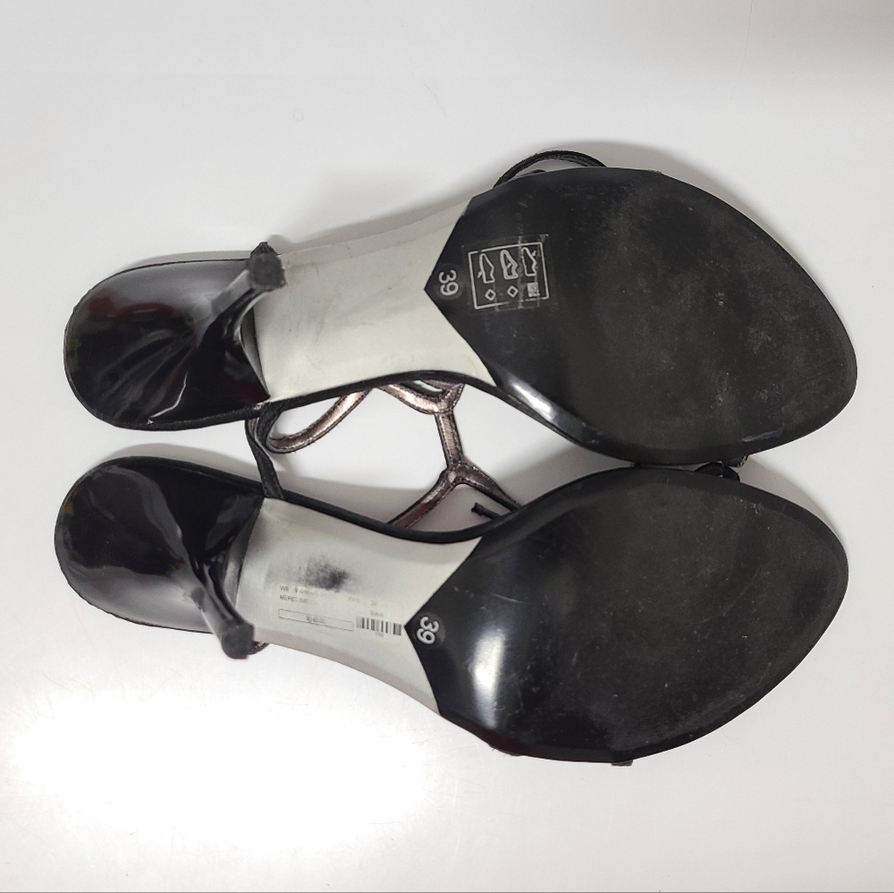 Forcinema Black Birgitta Rhinestone Detail Heeled Sandals Sz 8½ - Picture 9 of 13